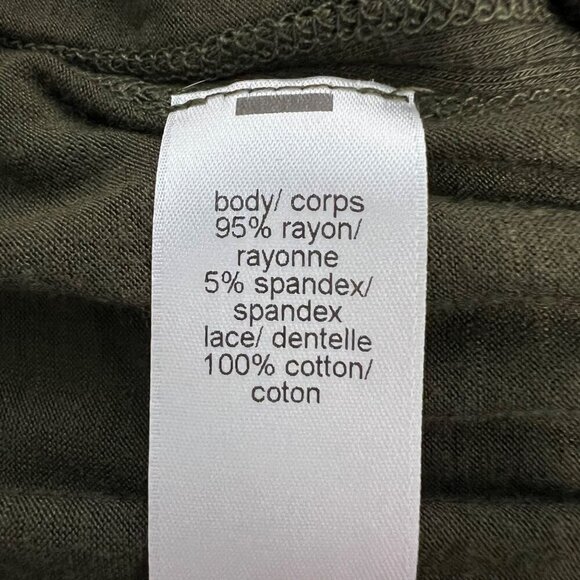 Maurices Scoop Neck Short Sleeve Crochet Back Blouse Green Womens Size Small - Picture 9 of 9